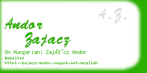 andor zajacz business card